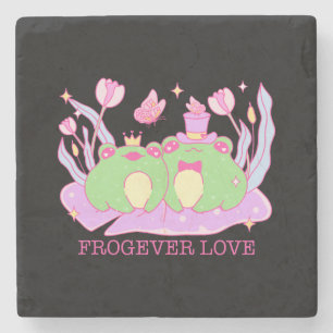 Dessous-de-verre En Pierre Cute Frog - Frogever Love