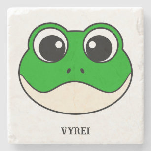 Dessous-de-verre En Pierre Cute grenouille souriante