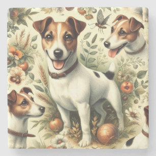 Dessous-de-verre En Pierre Cute Jack Russell Terrier Vintage