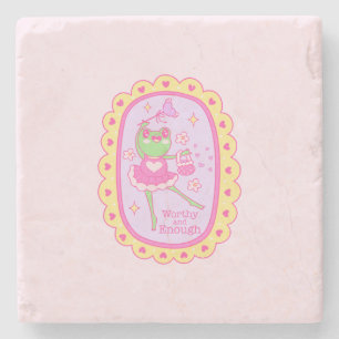 Dessous-de-verre En Pierre Cute Jolly Frog - Digne et Assez