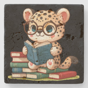 Dessous-de-verre En Pierre Cute Lecture Leopard