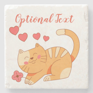 Dessous-de-verre En Pierre Cute Lote Orange Tabby Kitten