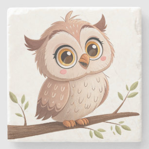 Dessous-de-verre En Pierre Cute Owl