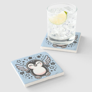 Dessous-de-verre En Pierre Cute Penguin Dessous de verre en pierre de taille