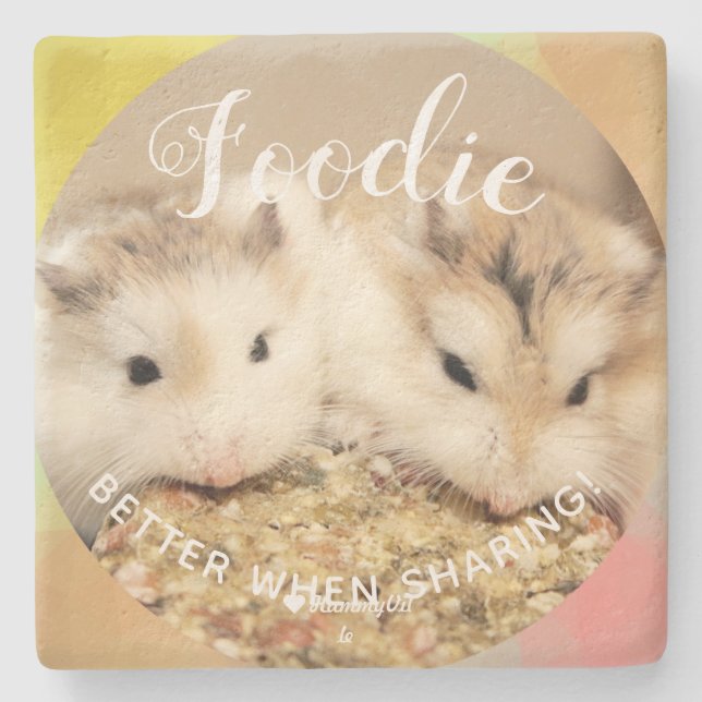 Dessous-de-verre En Pierre Cute Robo Hamsters Foin (Devant)