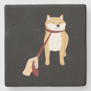Dessous-de-verre En Pierre Cute shiba inu   Nope chien drôle design