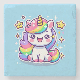 Dessous-de-verre En Pierre Cute Unicorn