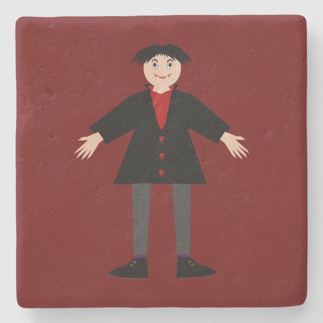Dessous-de-verre En Pierre Cute Vampire Halloween (Devant)