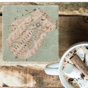 Dessous-de-verre En Pierre Cute vintage hiver rustique mitaine tricot flocons