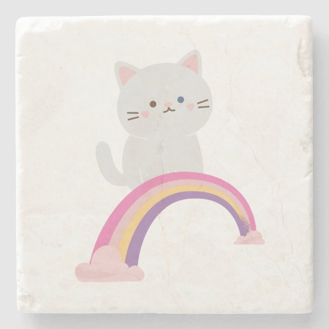 Dessous-de-verre En Pierre Cutie Kitten Chat (Devant)