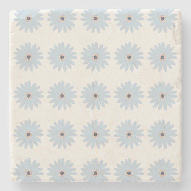 Dessous-de-verre En Pierre Daisy bleu clair (Devant)