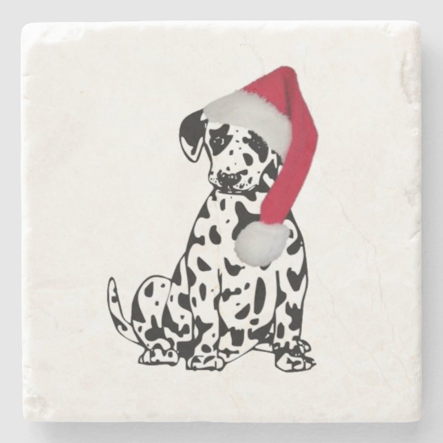 Dessous-de-verre En Pierre Dalmatie de Noël (Devant)