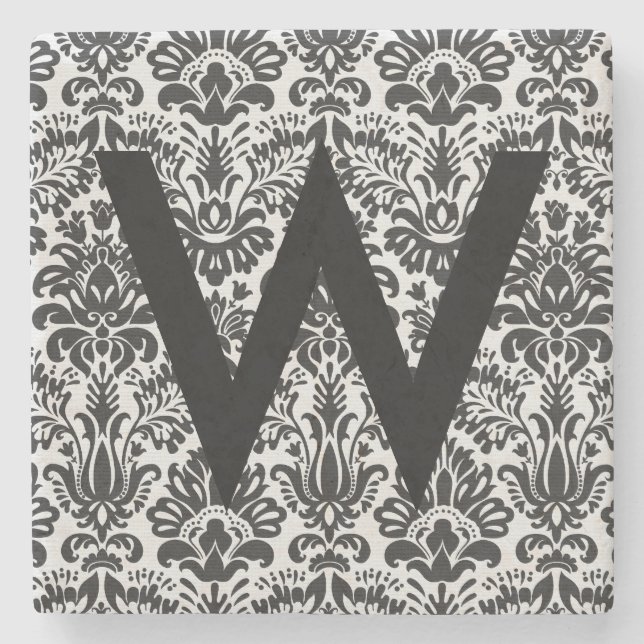 Dessous-de-verre En Pierre Damask Initial (Devant)