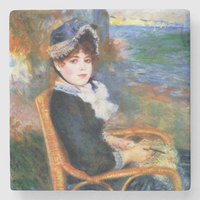 Dessous-de-verre En Pierre Dame de la mer (par Pierre-Auguste Renoir) (Devant)