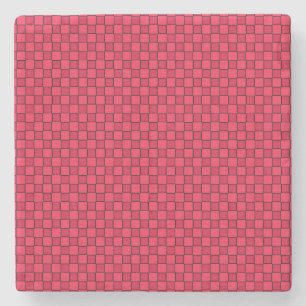 Dessous-de-verre En Pierre Damier Rouge Noir