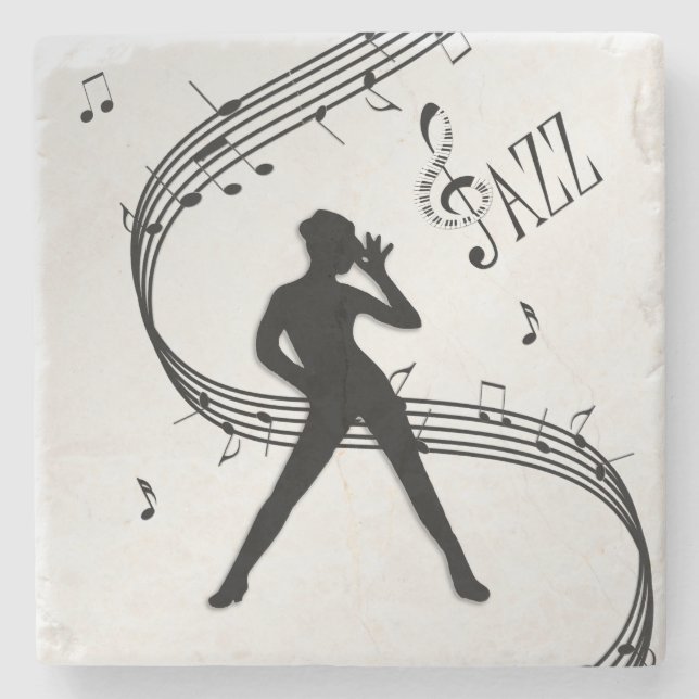 Dessous-de-verre En Pierre Danse de jazz argent (Devant)