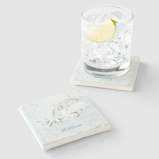 Dessous-de-verre En Pierre Dauphin gris Dessous de verre de pierre personnali