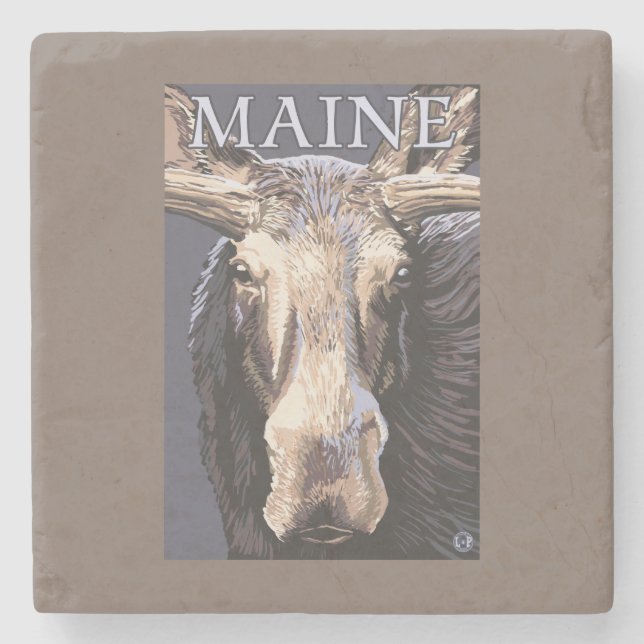 Dessous-de-verre En Pierre De MaineMoose fin (Devant)