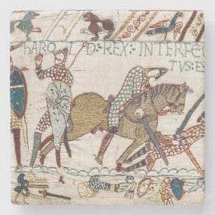 Dessous-de-verre En Pierre Décès du roi Harold (Tapisserie de Bayeux)