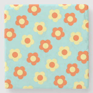 Dessous-de-verre En Pierre Décor de printemps turquoise Bold Y2K Fleur sauvag