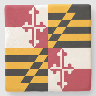 Dessous-de-verre En Pierre Décor de style de drapeau d'état du Maryland