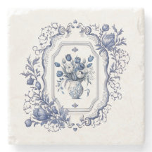Décor en Dessous de verre de pierre Delft Blue Flo