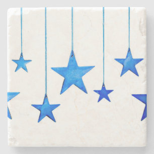 Dessous-de-verre En Pierre Décorations bleues de Noël