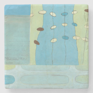 Dessous-de-verre En Pierre Défilé bleu abstrait d'oeufs