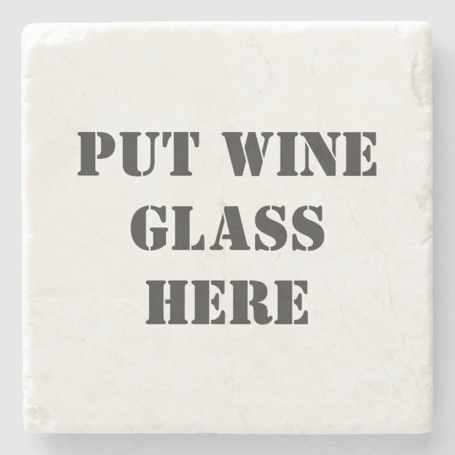Dessous-de-verre En Pierre Dégustation de vin amusante (Devant)