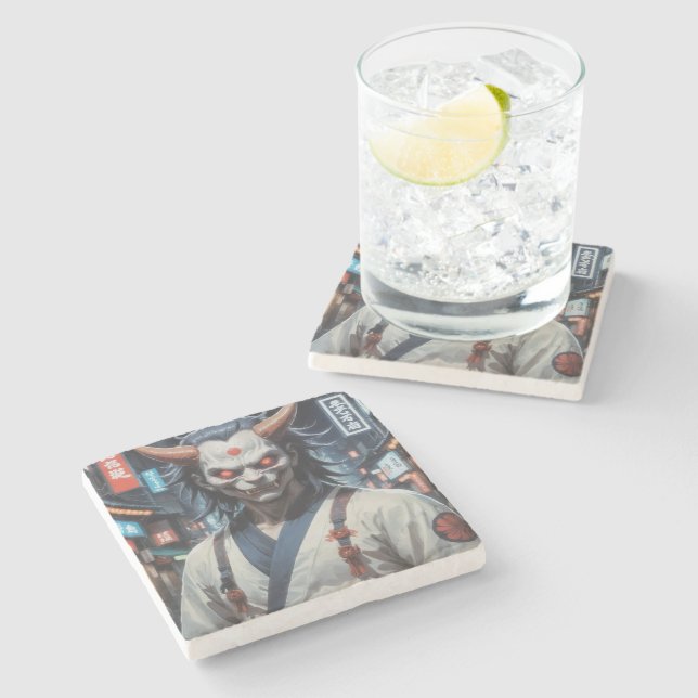Dessous-de-verre En Pierre Demon Samurai (Côté)