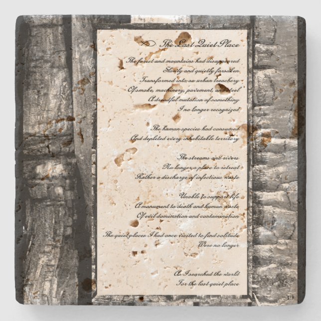 Dessous-de-verre En Pierre Dernier endroit calme (Devant)