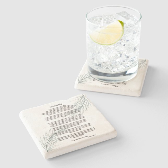 Dessous-de-verre En Pierre Desiderata Green Ferry Leaf (Côté)