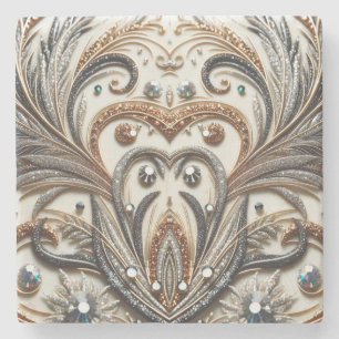 Dessous-de-verre En Pierre Design baroque glamour avec Parties scintillant et