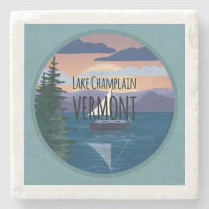 Dessous-de-verre En Pierre Design de voyage du lac Champlain Vermont