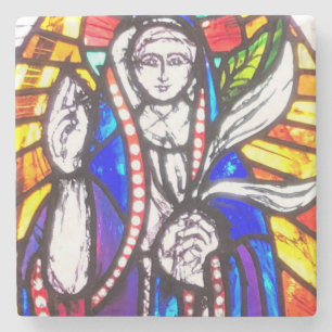 Dessous-de-verre En Pierre Design en verre tendu avec la figure religieuse.