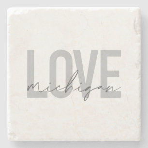 Dessous-de-verre En Pierre Design simple, moderne, urbain, cool Love Michigan