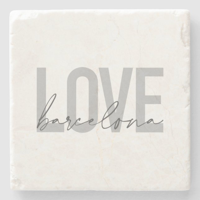 Dessous-de-verre En Pierre Design simple, urbain, moderne, cool Love Barcelon (Devant)