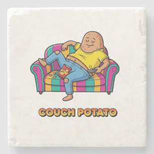 Dessous-de-verre En Pierre Dessin animé de patate de canapé
