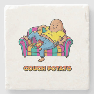 Dessous-de-verre En Pierre Dessin animé de patate de canapé