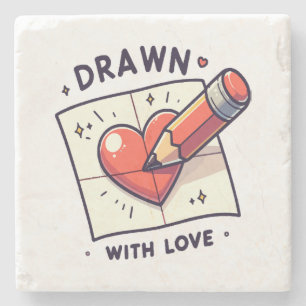 Dessous-de-verre En Pierre Dessin avec amour
