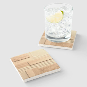 Dessous-de-verre En Pierre Dessin de bois géométrique sur sable