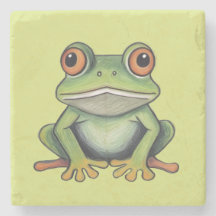 Dessin de grenouille au crayon de couleur