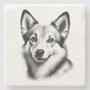 Dessous-de-verre En Pierre Dessin Norwegian Lundehund