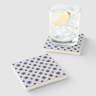 Dessous-de-verre En Pierre dessous de verre à motif géométrique symétrique dé