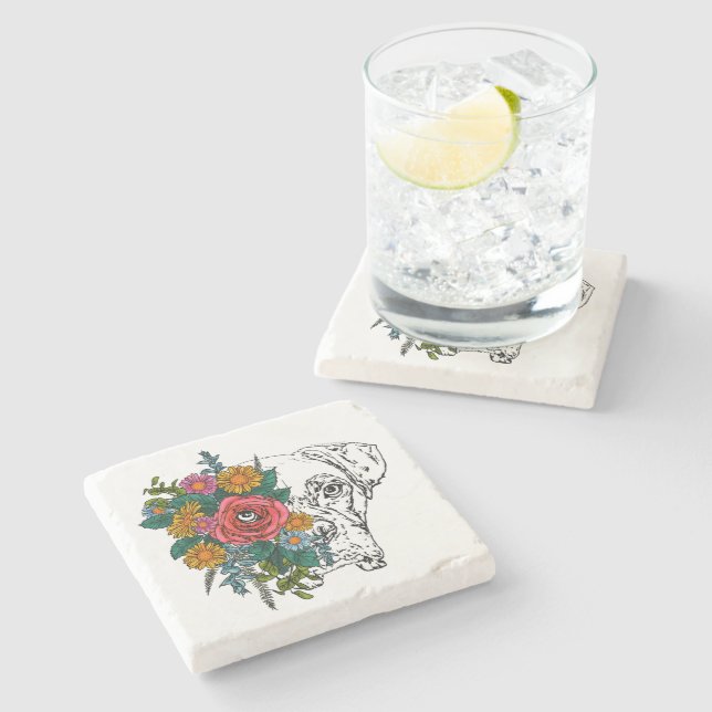 Dessous-de-verre En Pierre Dessous de verre adorables de chien de boxe (Côté)