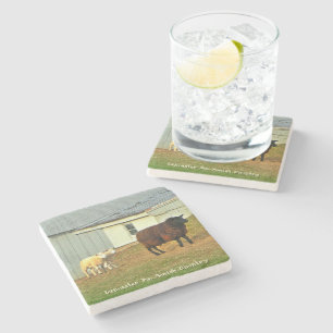Dessous-de-verre En Pierre Dessous de verre amish, moutons de mère et agneau