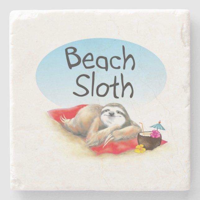Dessous-de-verre En Pierre Dessous de verre Beach Sloth (Devant)