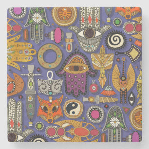 Dessous-de-verre En Pierre DESSOUS DE VERRE bleu violet TALISMAANS