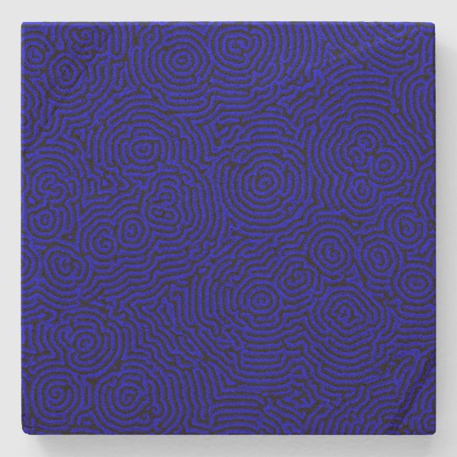 Dessous-de-verre En Pierre Dessous de verre bleus de grès de spirales (Devant)