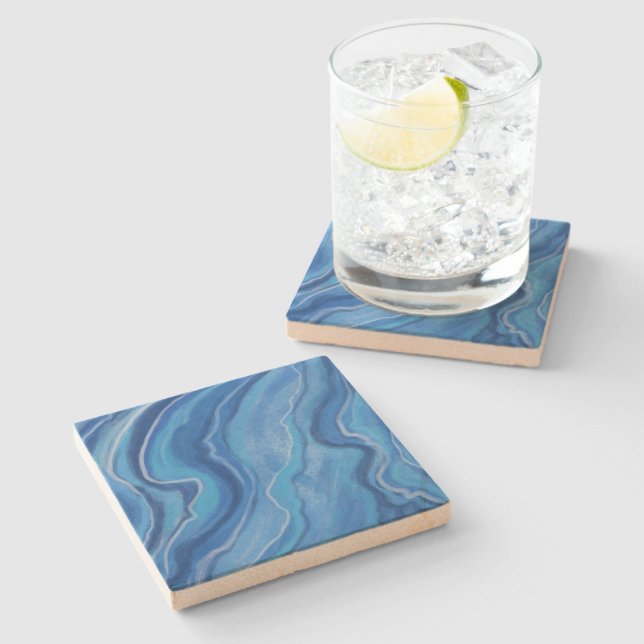Dessous-de-verre En Pierre Dessous de verre Blue Marble  (Côté)